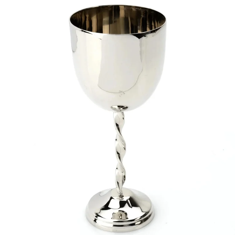 twisted stem kiddush goblet elegant judaica glassware