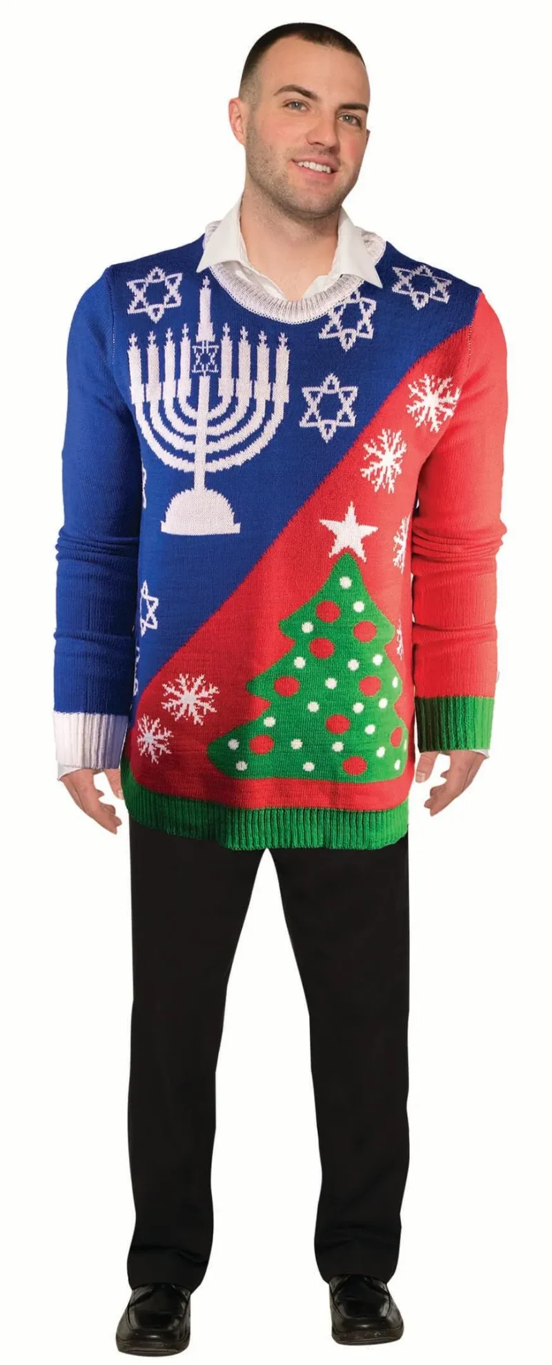 ugly chrismukkah sweater for unisex festive holiday fun