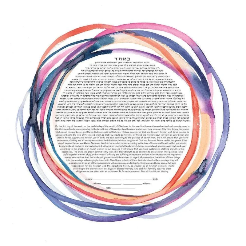 unique circling ketubah by susie lubell exclusive design