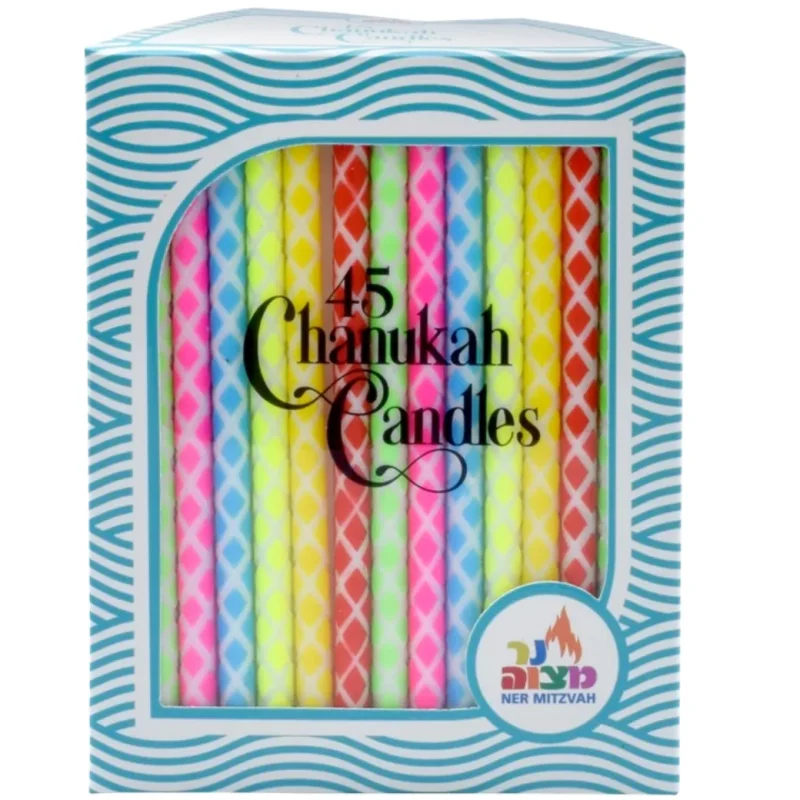 vibrant diamond hanukkah candles