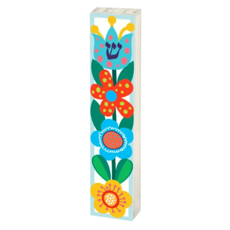 vibrant flower mezuzah for home decor