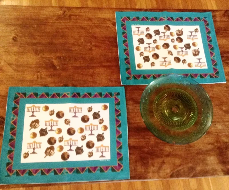 vintage coin hanukkah placemats unique holiday decor