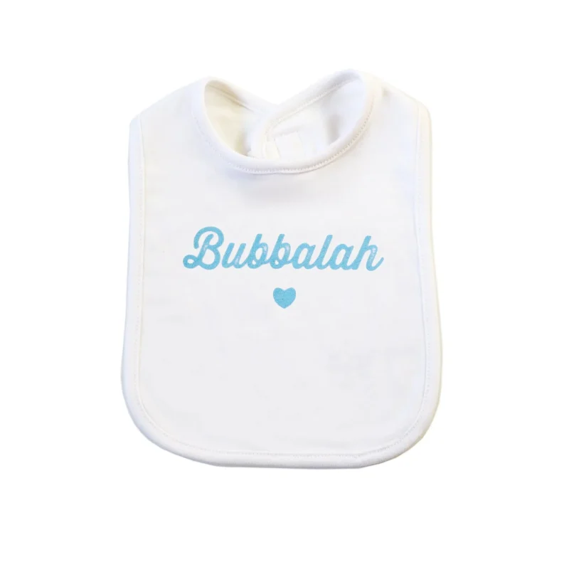 white blue baby bib for mess free feeding