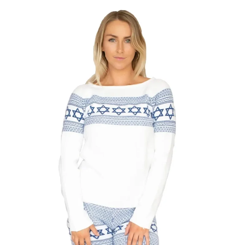 white blue star of david sweater