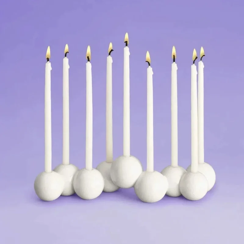 white ceramic bubble menorah for sale