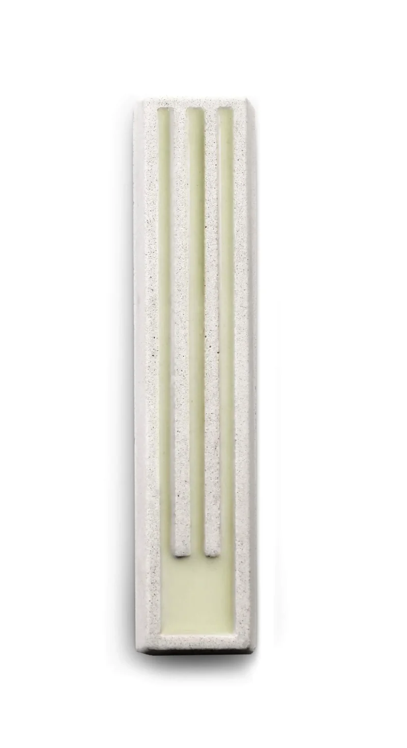 white concrete mezuzah long shin design by cemment scaled