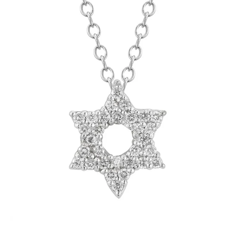 white gold diamond star of david necklace 1