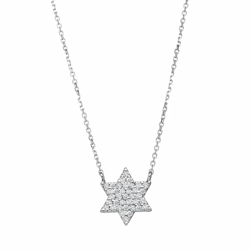 white gold diamond star of david necklace