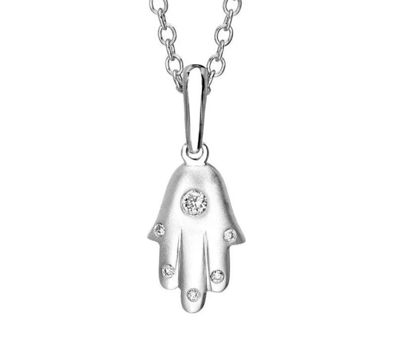 white gold hamsa necklace modern elegance