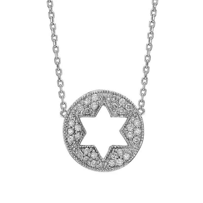 white gold star of david necklace