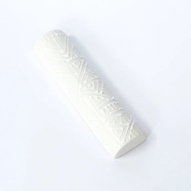 white on white mezuzah case by maiyan ben yona