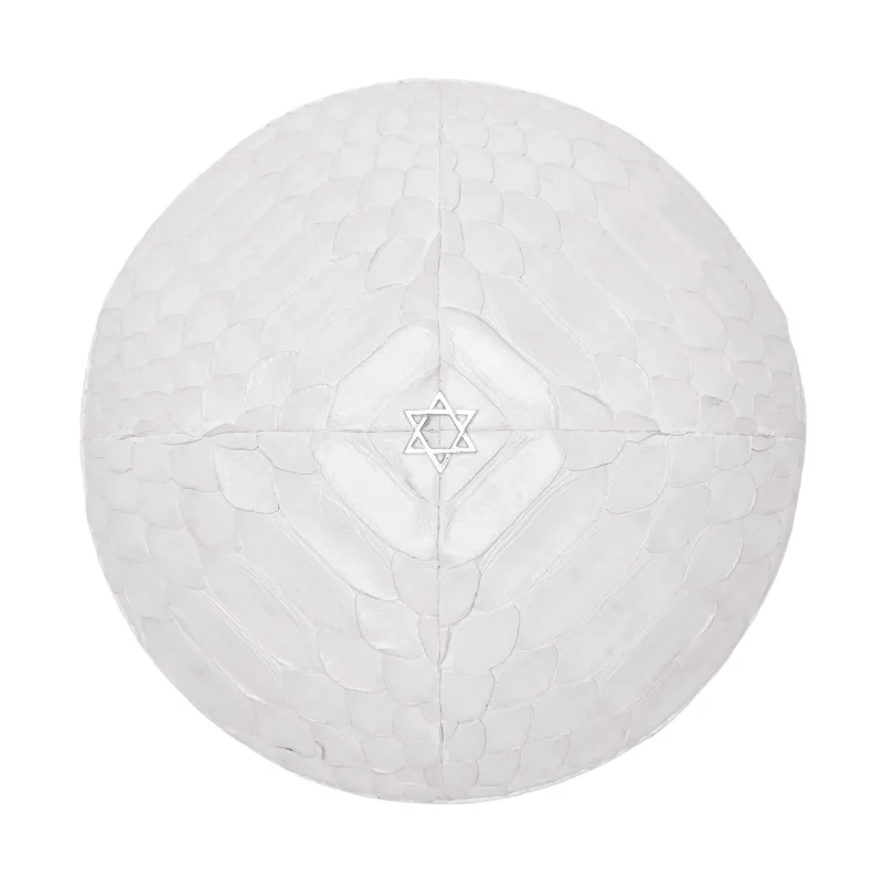 white python star of david kippah premium quality