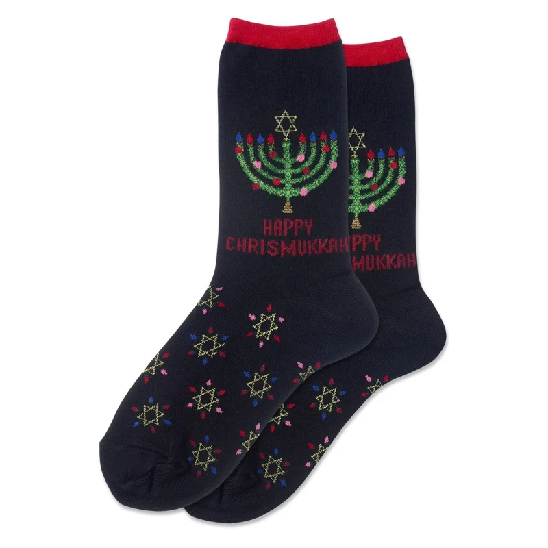 women s festive chrismukkah socks