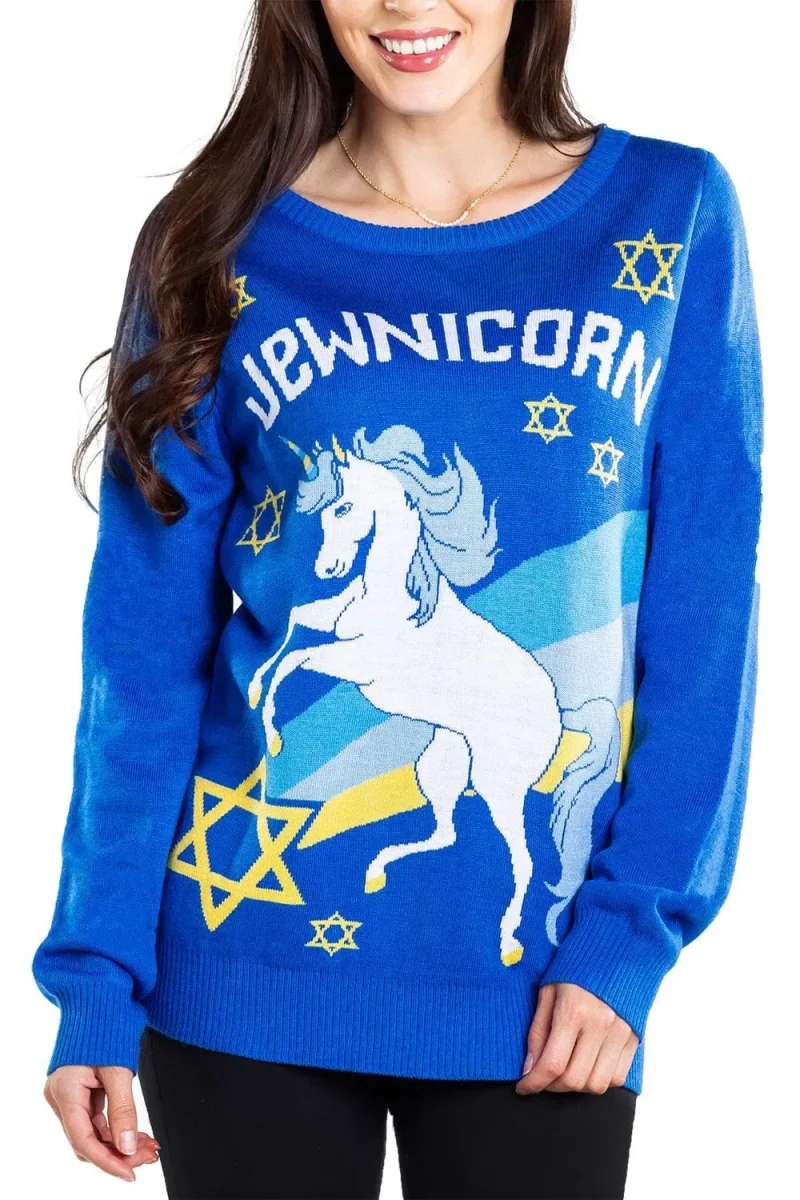 women s jewnicorn sweater by tipsy elves