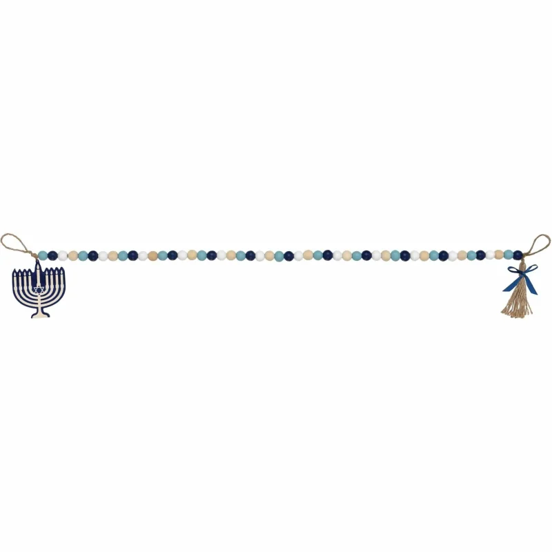 wooden beaded hanukkah garland