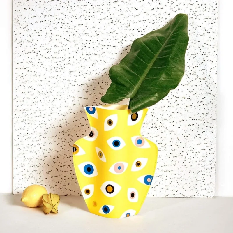 yellow evil eye vase large or mini by octaevo