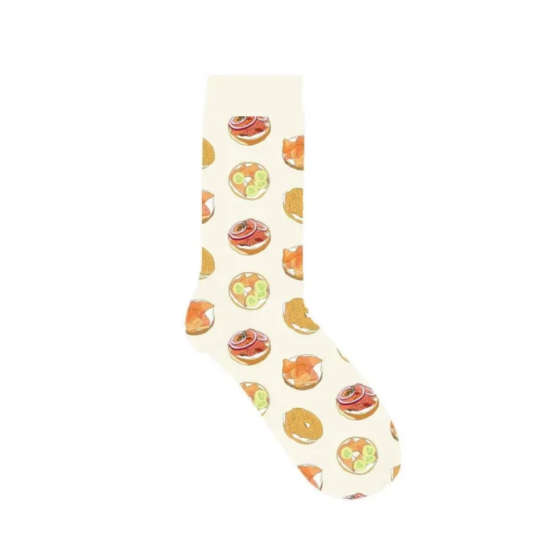 yellow lox bagels socks fun comfortable and unique