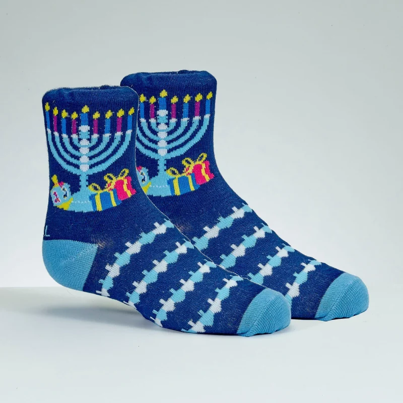 youth hanukkah ugly sweater crew socks holiday fun